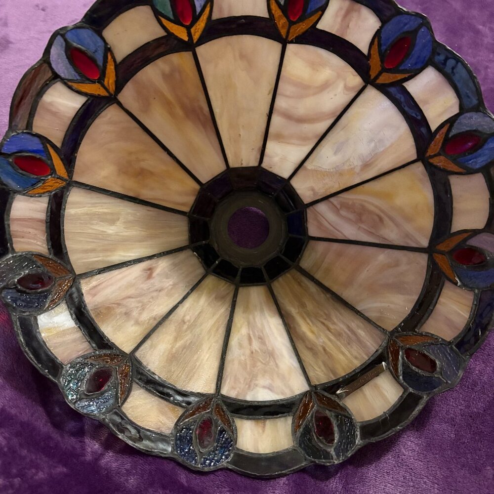 Rare Slag Art Glass Lamp Shade Vintage One of a Kind FX126 Inventory Cullet Mark